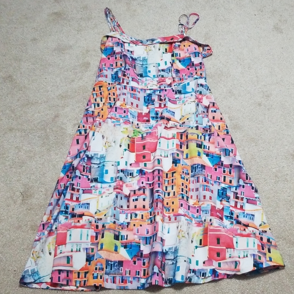 City Chic City Print A-Line Dress with Pockets